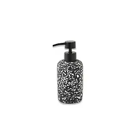 Distributeur de savon, noir et blanc, Terrazzo