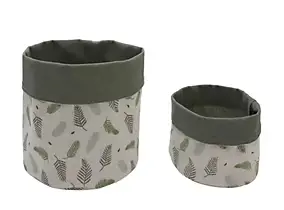 2 paniers de rangement salle de bains pliables, coloris vert, Levasseur Garden