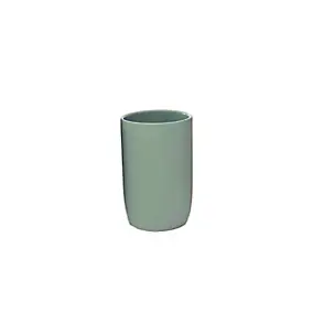 Gobelet salle de bains en céramique,diam. 8xH.12 cm, vert d'eau, Zen