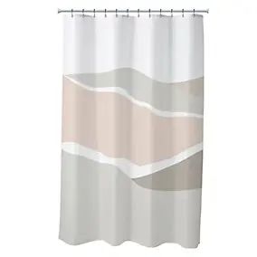 Rideau de douche à œillets l.180 x H.200 cm motifs design coloris beige, Future Home Dune