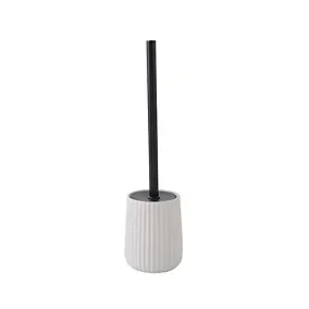 Brosse WC et pot en céramique beige strié Ø10,3 x H.38,5 cm, Levasseur Dune