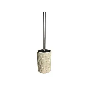 Brosse WC et pot beige en polyrésine, Levasseur Dolly
