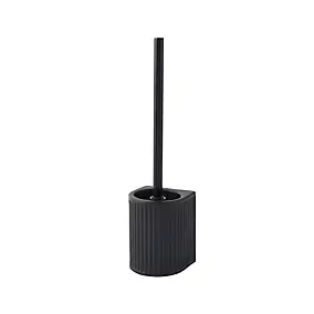 Brosse WC et pot noir en céramique effets reliefs, Levasseur Archy