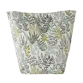 Panier à linge en polyester vert et blanc l. 40 x H. 60 cm, Levasseur Mangrove