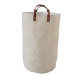 Panier à linge en polyester beige l. 36 x H. 56 cm Levasseur Archy