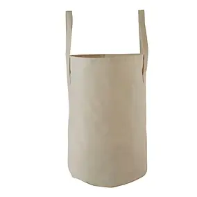 Panier à linge souple en tissu beige l.35 x H.50 cm, Future Home Lisa