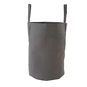 Panier à linge souple en tissu gris l.35 x H.50 cm, Future Home Lisa