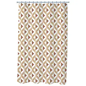 Rideau de douche L.200 x H.180 cm noisette en polyester Levasseur Ines
