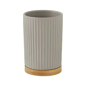 Gobelet salle de bain en céramique taupe Levasseur Smart