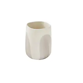 Gobelet salle de bain en céramique taupe Levasseur Stone