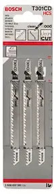 3 lames scie sauteuse T301CD HCS Bosch 65mm