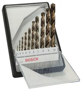 Coffret de 10 forets à métaux Robust Line HSS-Co, 1-10 mm