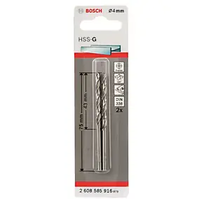 Foret métal (x2) - dimensions Ø.4 x L.43 - emmanchement Universel - Bosch professionnelle