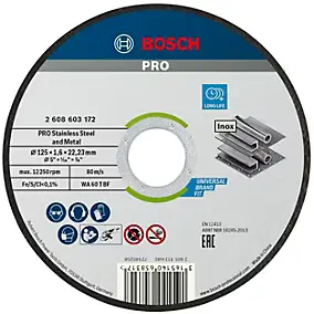 Disque à tronçonner inox Bosch 125x1,6x22mm