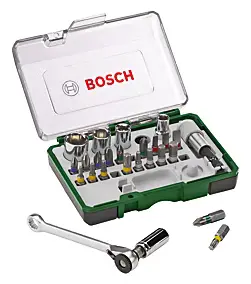 Coffret embouts vissage avec clé à cliquet Bosch 27 pièces