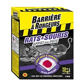 Appât pâte rats et souris Barrages à rongeurs 150g