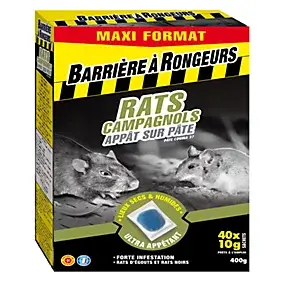 Appât pâte rats et campagnols Barrière à rongueurs 400g - maxi format