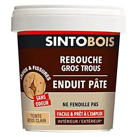 Enduit pâte rebouche gros trous Sintobois bois clair 1kg