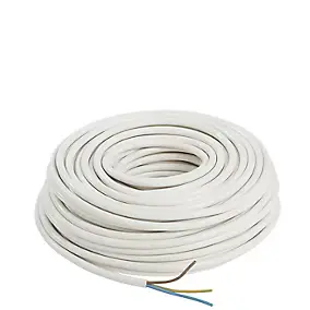 Câble 3X2,5 mm² H05VVF blanc couronne 50m