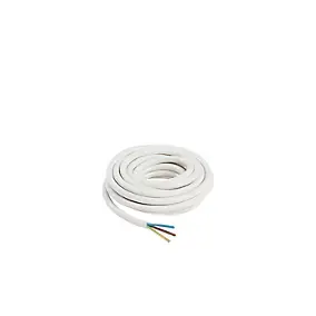 Câble 3X1,5 mm² H05VVF blanc couronne 5m