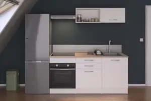 Cuisine en kit modulable TINA l.180 cm décor blanc et chêne