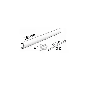 Kit déco en aluminium coloris blanc 1m50.