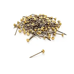 Épingle de rechange en acier et tête en laiton inarrachable Le Crochet X vendue par 12 pièces