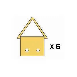 Attache triangulaire 16 mm avec 12 clous, coloris : Laiton vendue par 6 pièces
