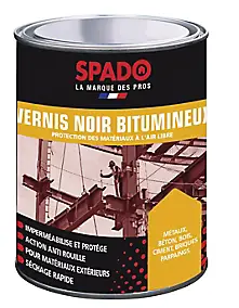 Vernis extérieur bitumineux noir travaux s Spado 1L