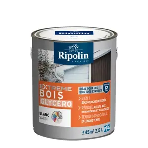 Peinture bois extérieur blanc satin 2,5 L