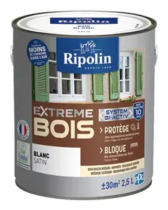 Peinture bois intérieur et extérieur satin 2,5 L blanc