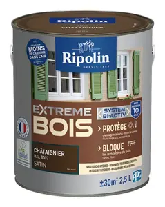 Peinture bois intérieur et extérieur satin 2,5 L châtaignier