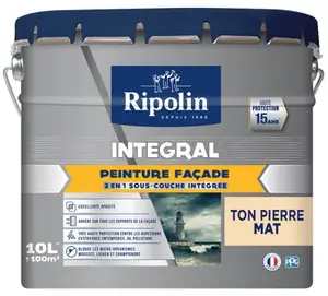 Peinture façade extérieure mat 10 L ton pierre