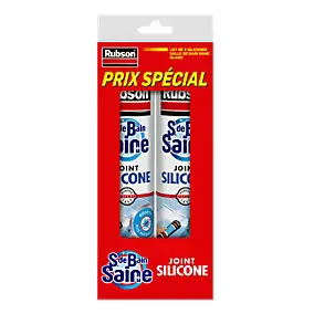 Mastic Rubson Sanitaire Salle de bains Saine Mastic blanc cartouche 280ml vendu par 2