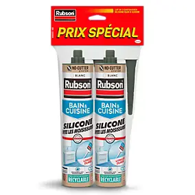 Mastic bain et cuisine Rubson blanc 2x280ml