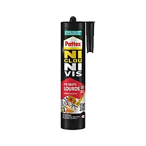 Colle de fixation Pattex Ni clou ni vis tous matériaux blanc 460g