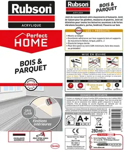 Mastic acrylique finition bois et parquet gris clair - 280 ml