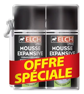 Lot 2 mousses expansive, rebouchage, isolation thermique et phonique - 300 ml