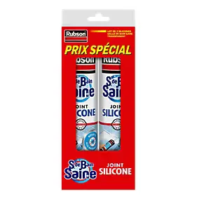 Mastic salle de bain Rubson transparent 280ml vendu par 2