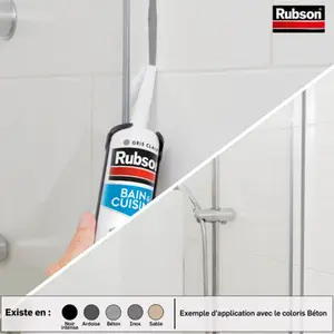 Mastic bain & cuisine, joint silicone multi-matériaux coloris noir intense, 280 ml