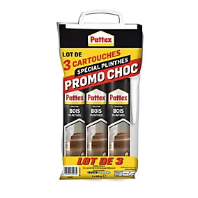 Colle bois plinthes & menuiserie Pattex 380g, lot de 3