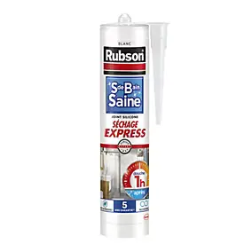 Mastic d'étanchéité salle de bain Rubson silicone séchage express blanc 280ml