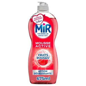 MIR Mousse active liquide vaisselle dégraissant fruits rouges 675ml