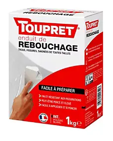 Enduit de rebouchage poudre blanc Toupret 1kg