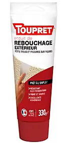 Enduit de rebouchage extérieur souple blanc Toupret 330g