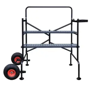 Échafaudage mobile acier pliable avec roues et plateaux réglables 2,85 m