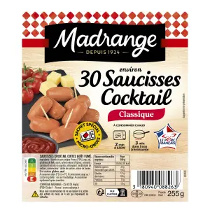 MADRANGE Saucisses cocktail classique 30 pièces 250g