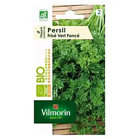 Graines de persil bio variété "Frisé vert foncé" Vilmorin semis de février à septembre