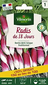 Graines de radis variété "18 jours" Vilmorin semis de mars à septembre