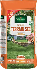 Gazon terrain sec pour jardin Vilmorin 5kg